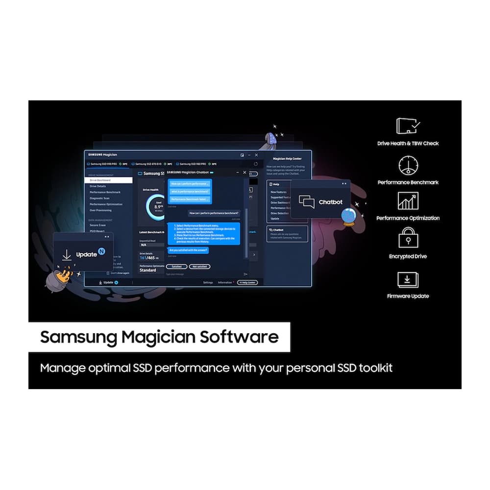SAMSUNG 4TB 990 PRO 2280 PCIe 4.0 NVMe M.2 SSD 3