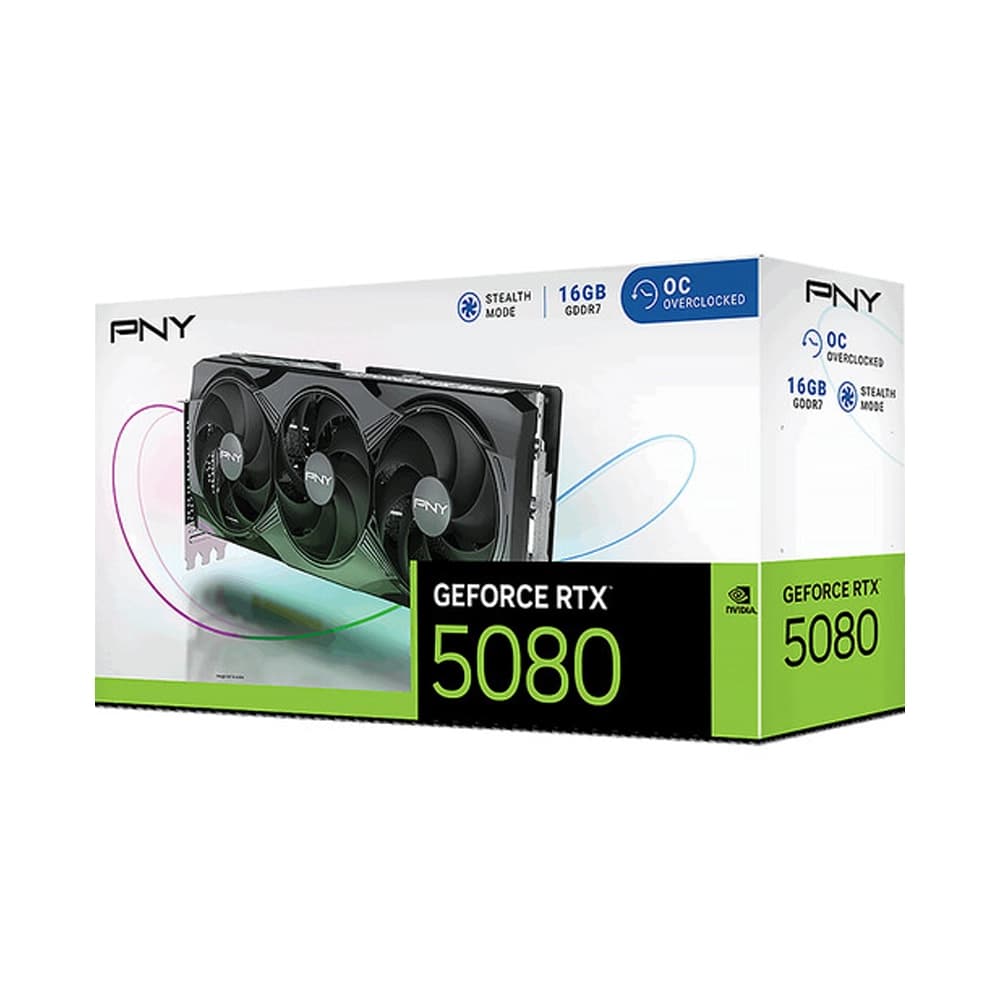 PNY NVIDIA GeForce RTX 5080 OC Triple Fan Graphics Card 5
