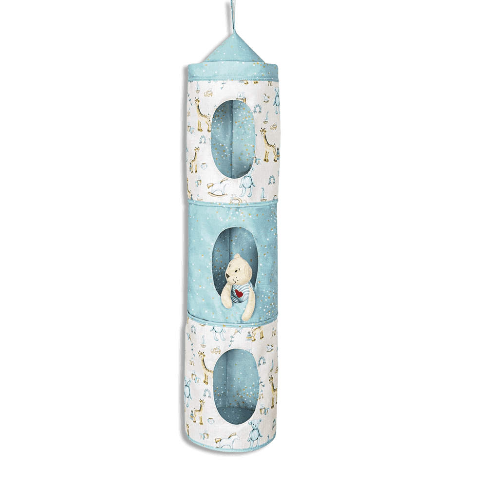 Blue Baby Bed Storage Bag 3 Pockets