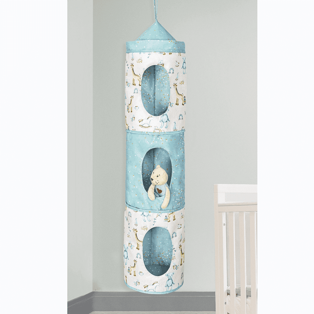 Blue Baby Bed Storage Bag 3 Pockets 2