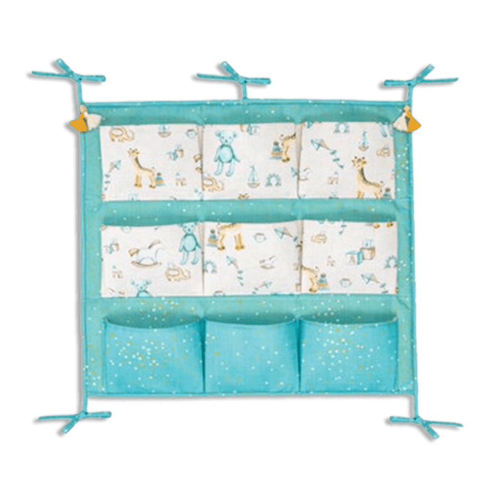 Blue Baby Crib Organizer 9 Pockets