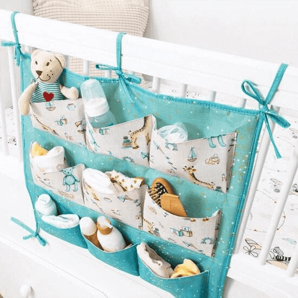 Blue Baby Crib Organizer 9 Pockets 2
