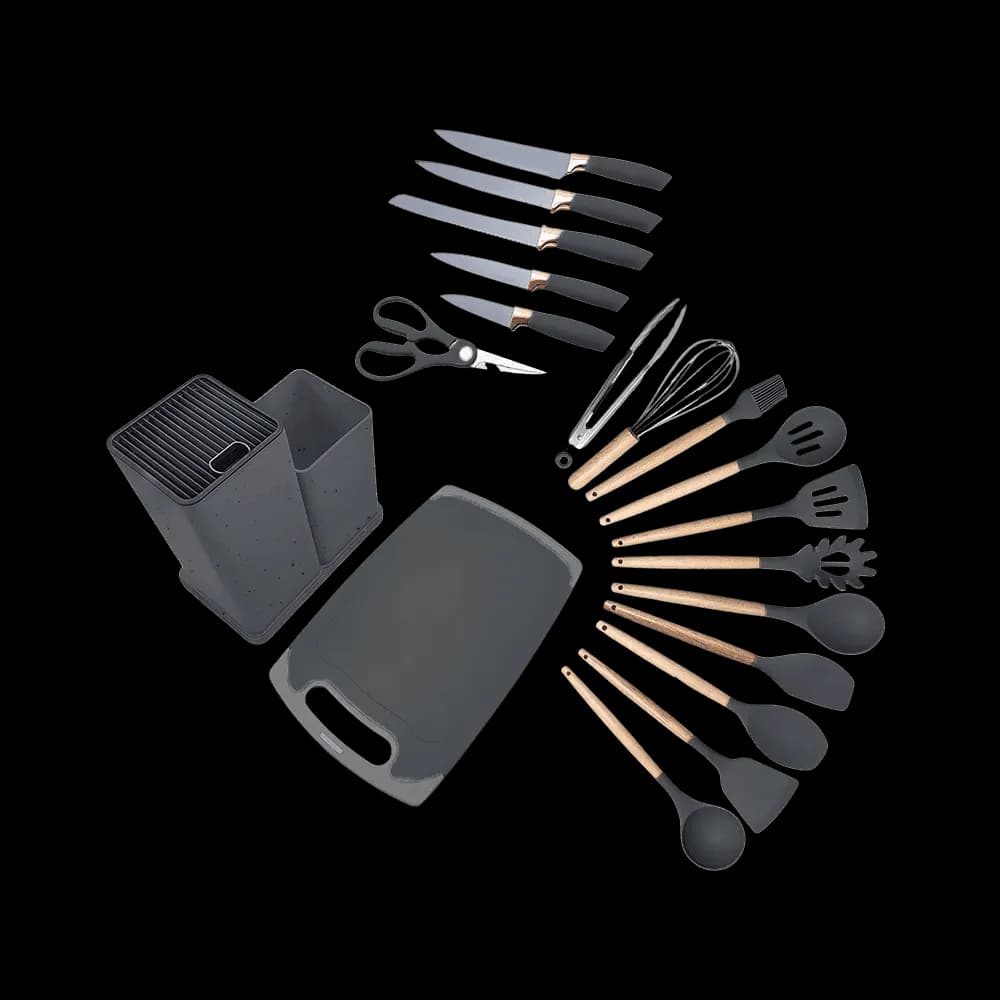 Momaz 20Pcs Black Utensils Set