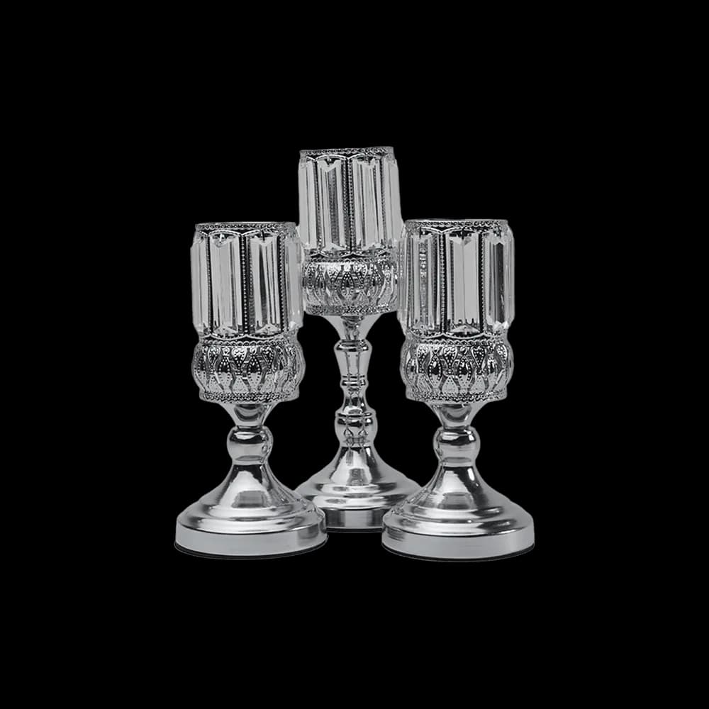 Décor Silver 3 Pcs Candle Holder Set
