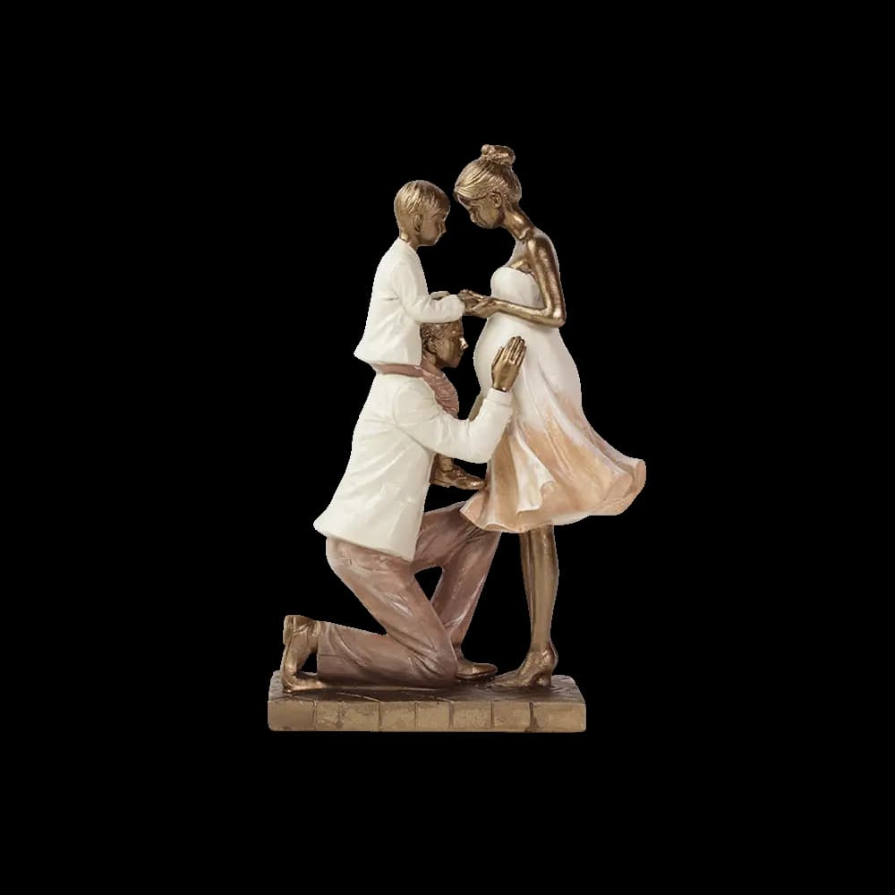 Resin 16×24.5cm Family Figurine Decor