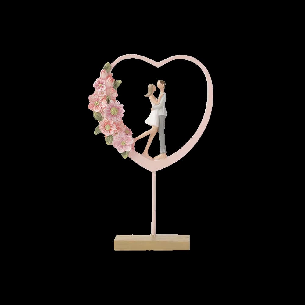 Resin 17.5x22cm Couple Figurine Decor