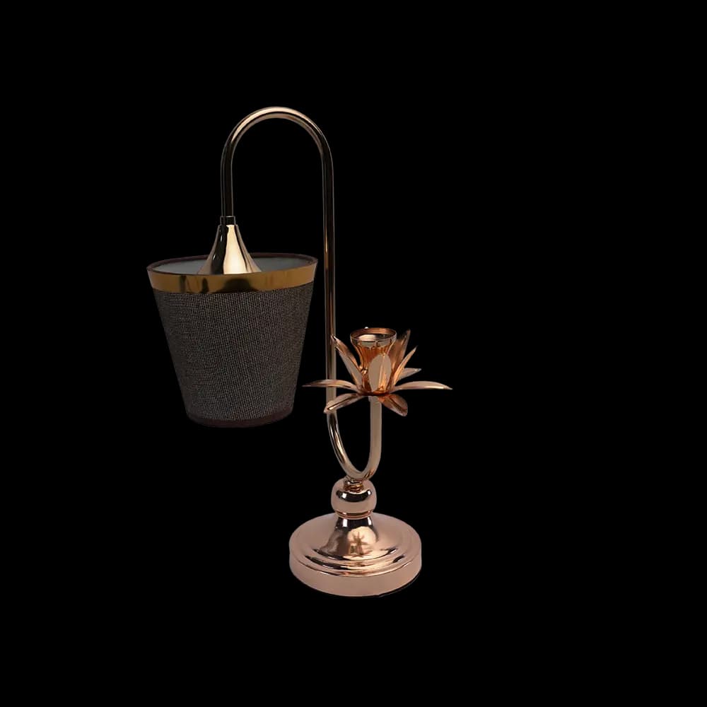 Brown & Gold Arc Pendant Flower Lambader