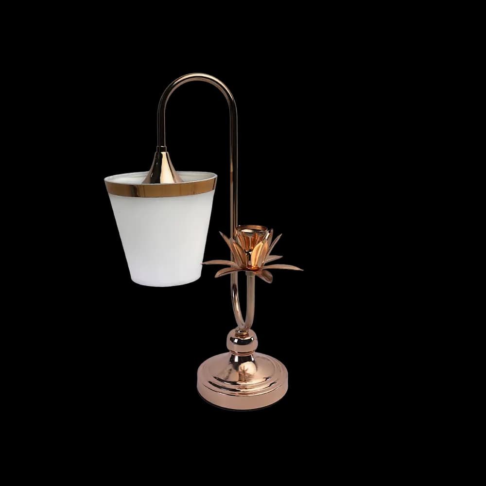 White & Gold Arc Pendant Flower Lambader