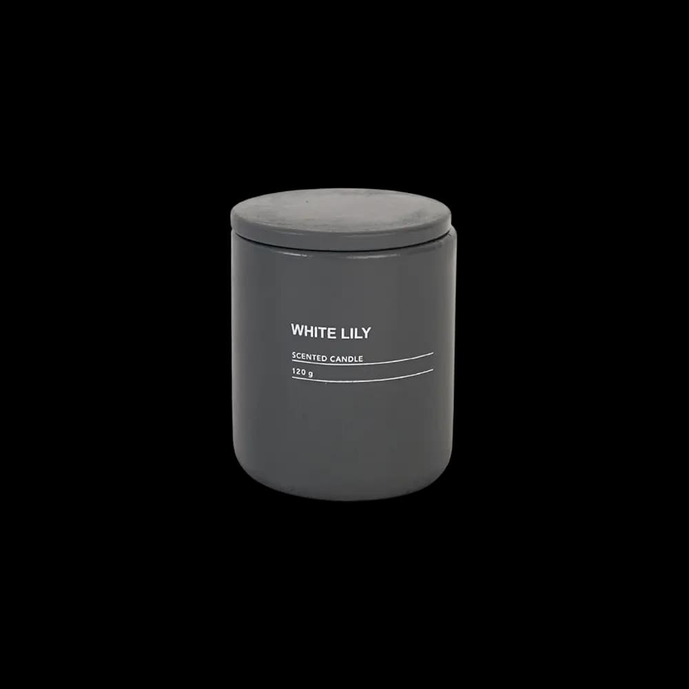 White Lily Grey Jar Scented Candle