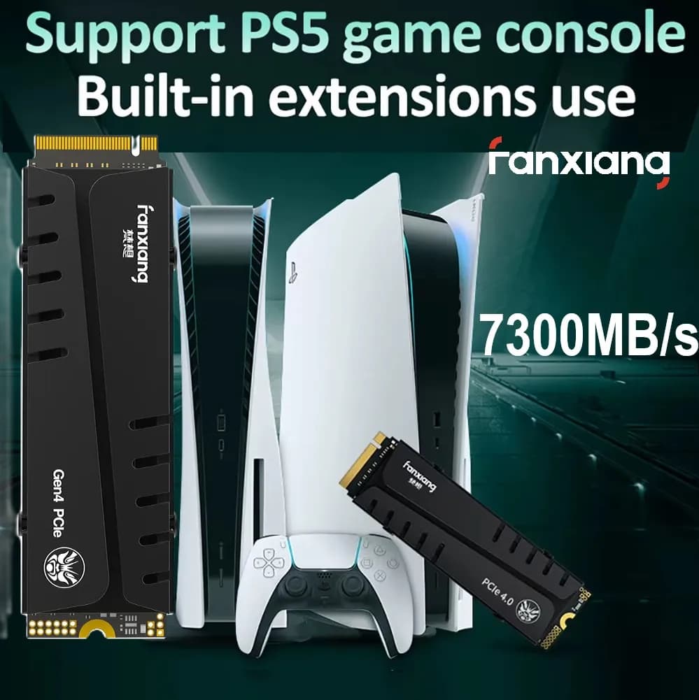 fanxiang S770 1TB PCIe 4.0 NVMe SSD M.2 2280 Internal Solid State Drive, Configure DRAM Cache, with Heatsink, Up to 7300MB/s,...