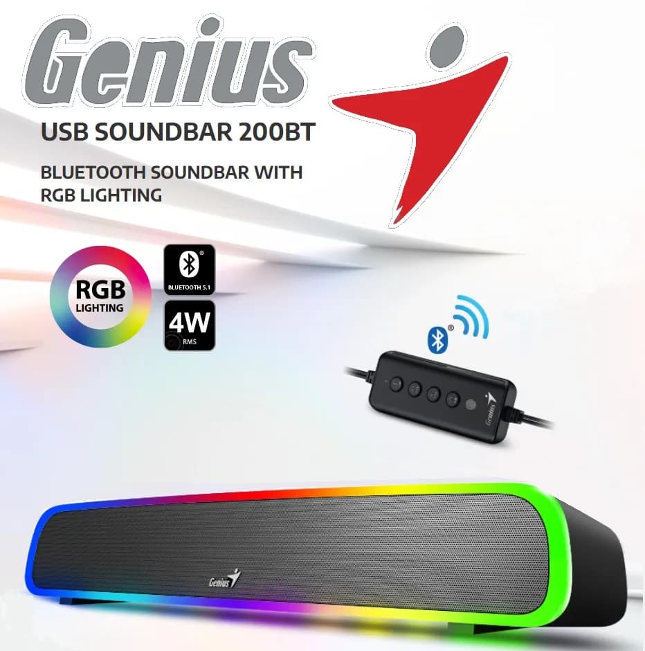 Genius SOUNDBAR 200BT Wireless RGB Speaker