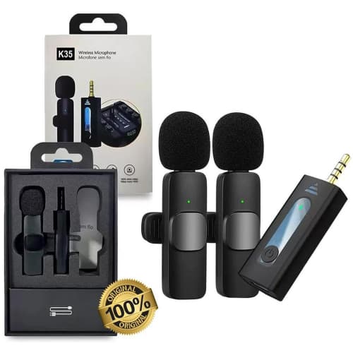K35 DUAL WIRELESS 2 MICROPHONES AUX PLUG