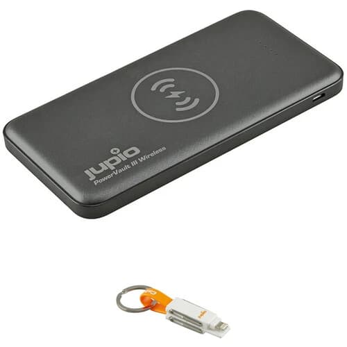 Jupio PowerVault III 2-Port 10,000mAh Powerbank with CableBu 6-in-1 Keyring Cable Kit | JUJPV0310CBK