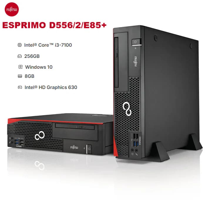 Fujitsu ESPRIMO D556/2/E85+ DTF Desktop Intel Core i3-7100 | 8GB DDR4 RAM, 256 GB SSD | Intel HD Graphics 630 | Windows 10
