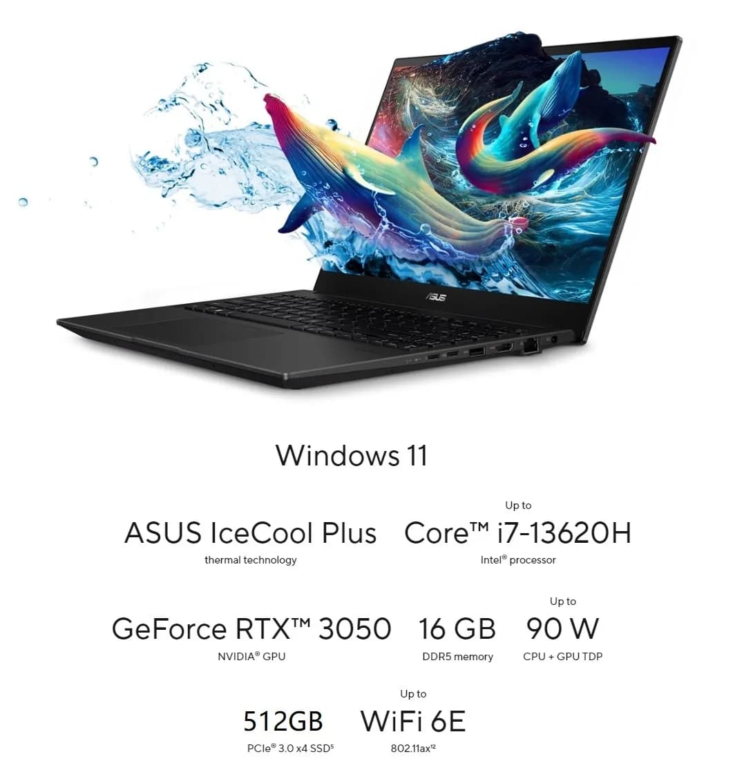 ASUS Creator Laptop Q530 90NB11K3-M00370 | Windows 11 Home | Intel i7-13620H | NVIDIA GeForce RTX 3050 | 15.6โโ FHD OLED display | Core i7-13620H| RTX 3050 | 15.6"