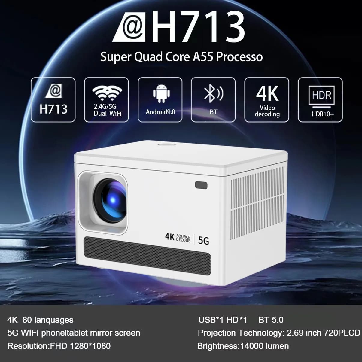 Projector 4k 30 to 100 inch