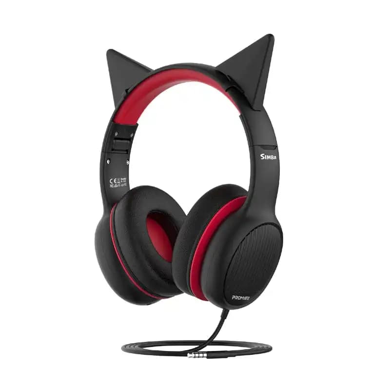 PROMATE SIMBA ONYX OVR-EAR SAFEAUDIO WIRED HEADSET