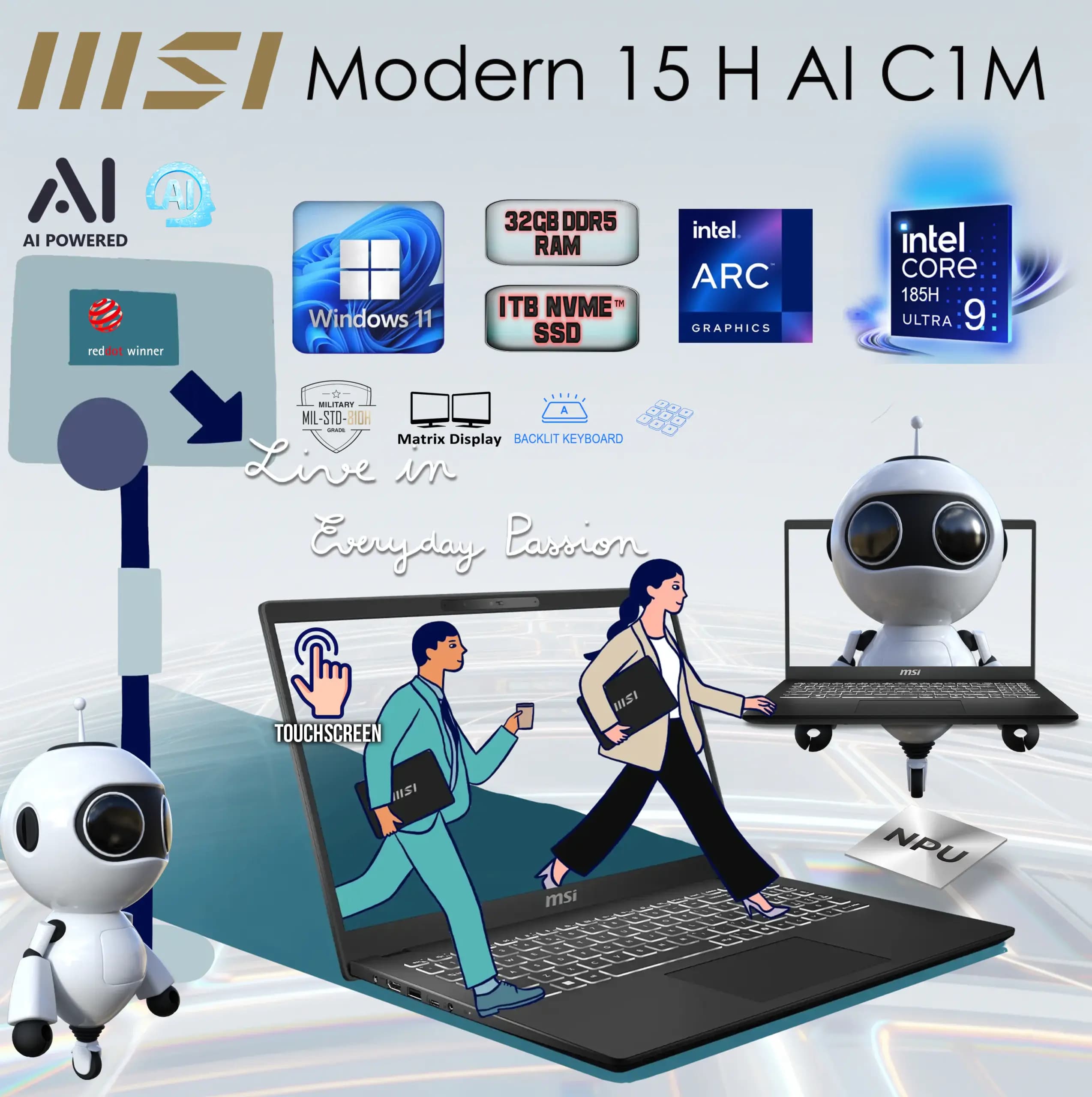 MSI MODERN 15 H AI C1MTG Intel Core Ultra 9