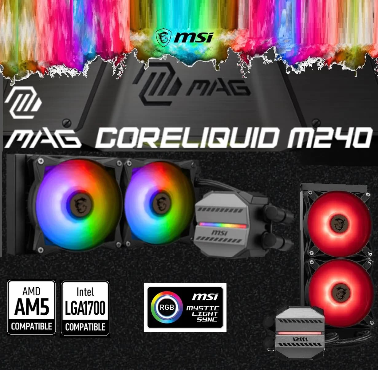 MSI MAG CORELIQUID M240 AIO ARGB CPU Liquid Cooler (AK-19186)