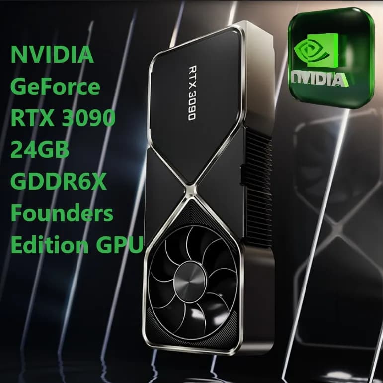 NVIDIA GeForce RTX 3090 24GB GDDR6X Founders Edition Graphics Card; 10,496 CUDA Cores; 1.70 GHz Boost Clock