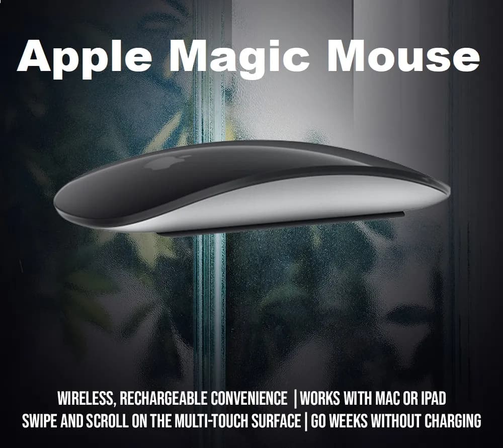 Apple Magic Mouse 3: Wireless, Bluetooth, Rechargeable. Works with Mac or iPad; SWIPE & SCROLL Multi-Touch Surface