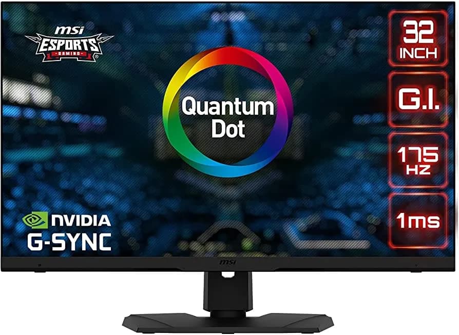 MSI Full QHD Anti-Glare 1ms 2560 x 1440 175Hz Refresh Rate HDR Ready USB/DP/HDMI 31.5โ Monitor (Optix MPG321QRF-QD)