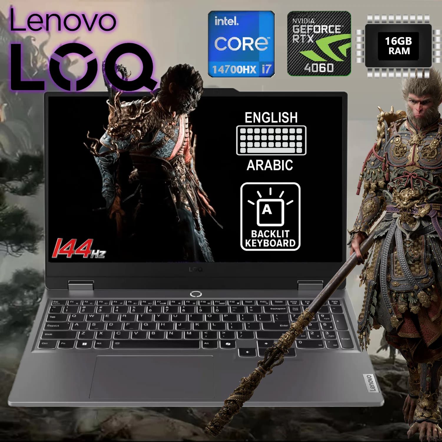 LENOVO AI-Powered LOQ 15IRX9 Intel Core i7-14700HX | 16GB DDR5 RAM; 512 SSD NVMe | RTX 4060 8GB | 15.6″ FHD IPS Display 144Hz