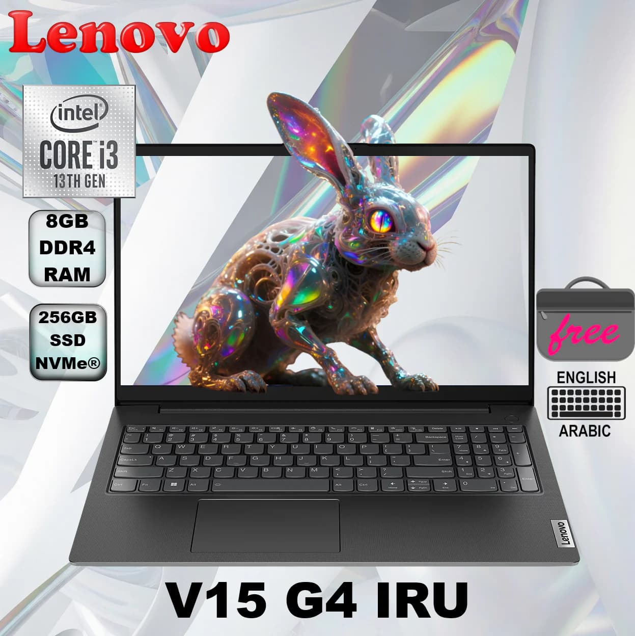 Lenovo V15 G4 IRU Intel Core i3-1315U | 8GB DDR4 RAM ; 256GB SSD NVMe | 15.6 inch FHD TN Display | DOS | Intel UHD Graphics