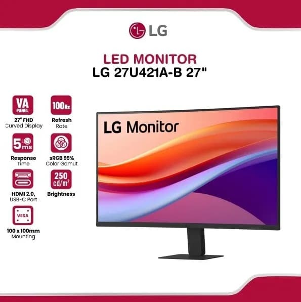 LG 27″ U4 FHD Curved Monitor