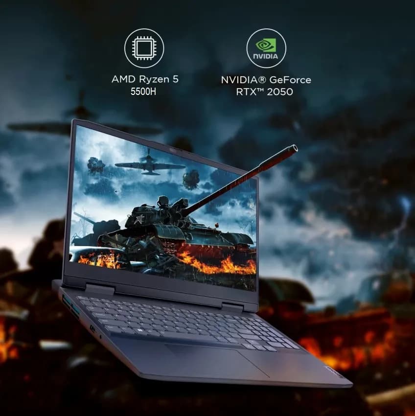 LENOVO IdeaPad Gaming 3 15ACH6 AMD Ryzen 5 5500H | 16GB RAM DDR4, 512GB SSD | RTX 2050 4GB | 15.6″ IPS FHD | DOS