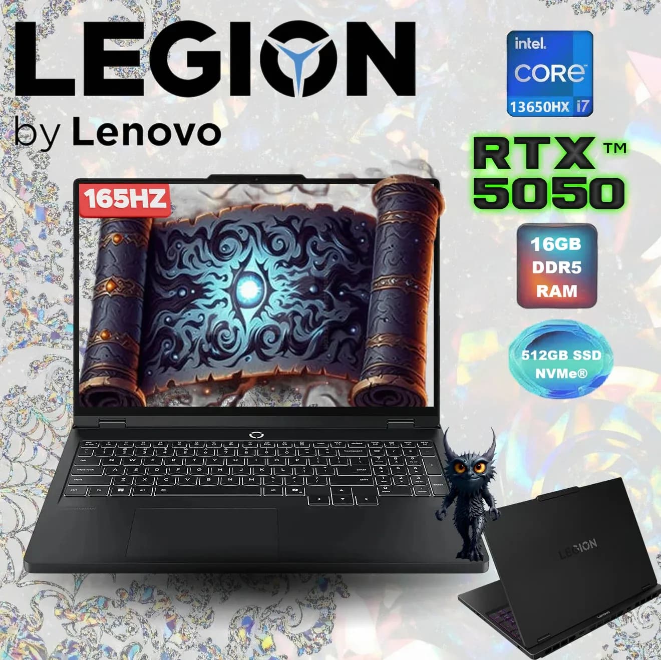 LENOVO AI-Powered Legion 5 15IRX10 Intel Core i7-13650HX | 16GB DDR5 RAM , 512GB NVMe SSD | RTX 5050 (8GB)