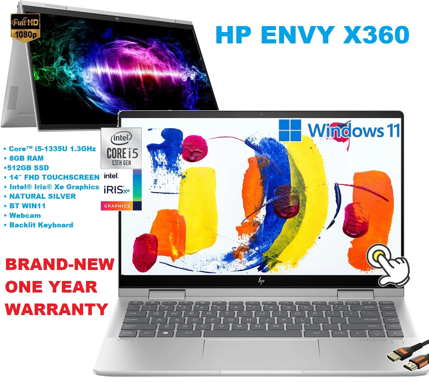 7H9Y4UA#ABA HP ENVY X360 14-ES0013 2-IN-1 Intel Core i5-1335U | 8GB RAM | 512GB SSD | 14 Inch FHD TOUCHSCREEN