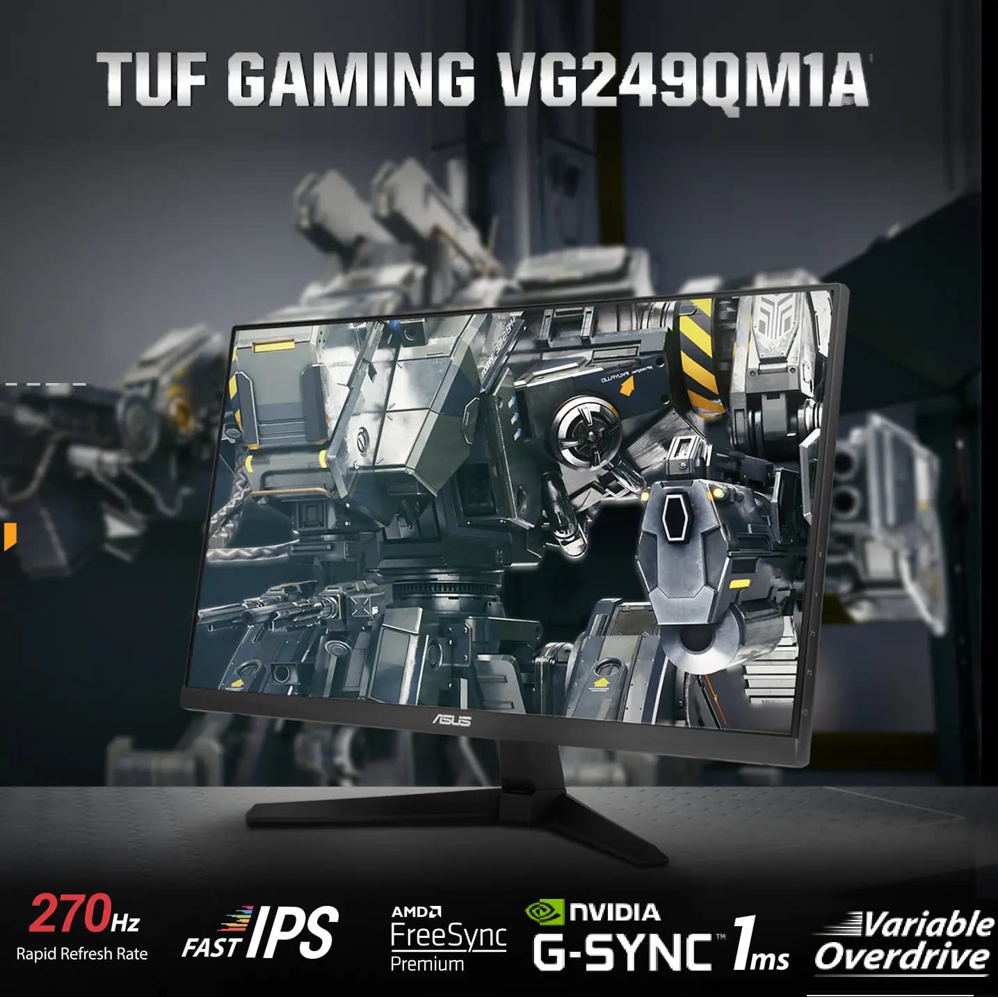 ASUS TUF Gaming VG249QM1A 23.8” FHD Fast IPS Gaming Monitor with 270Hz Overclockable Refresh Rate, 1ms Response Time, FreeSync...