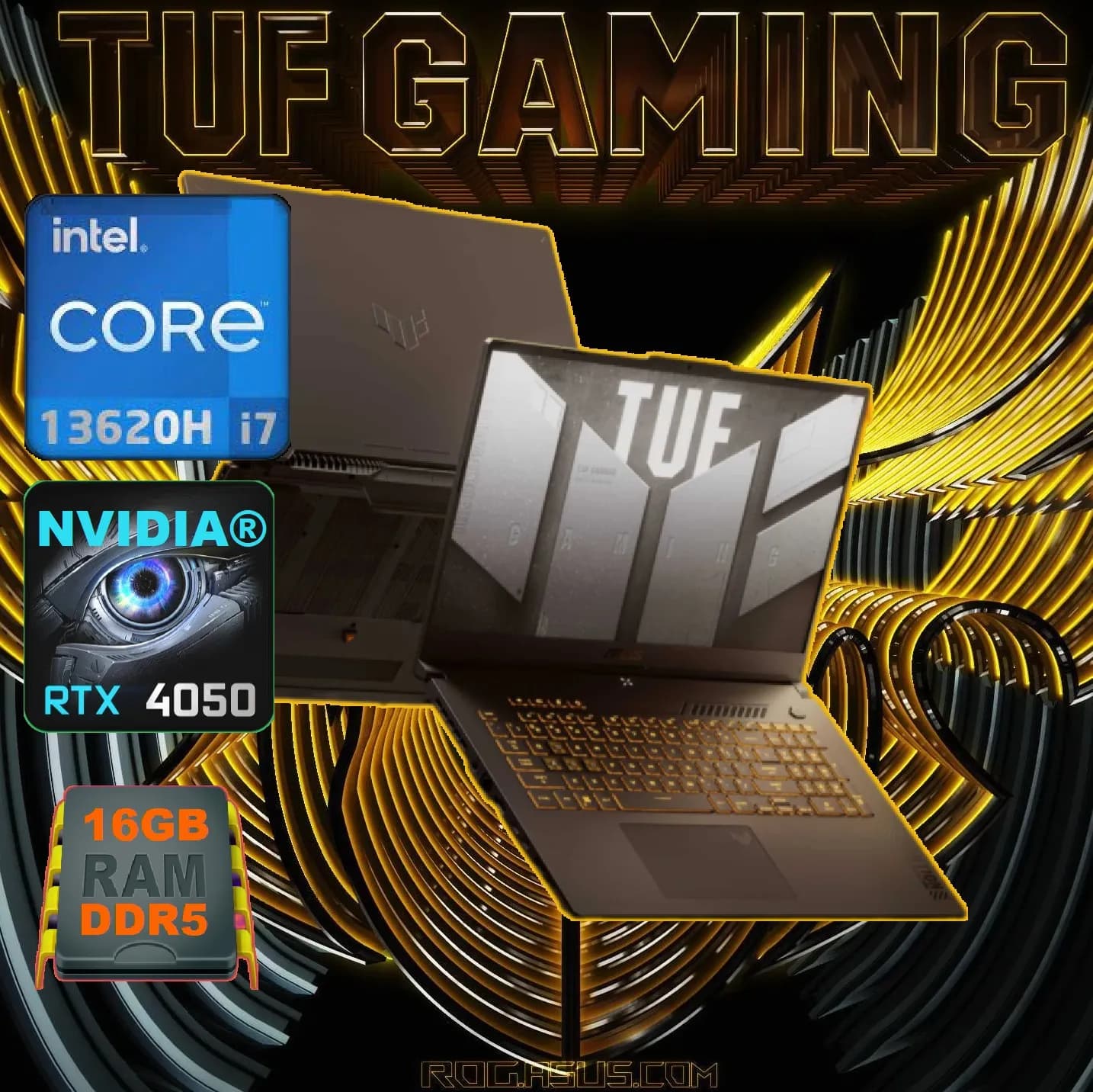 ASUS TUF Gaming F17 FX707VU Intel Core i7-13620H | 16GB DDR5 RAM ; 512GB SSD | RTX 4050 , 6GB | 17.3-inch FHD IPS Display 144Hz