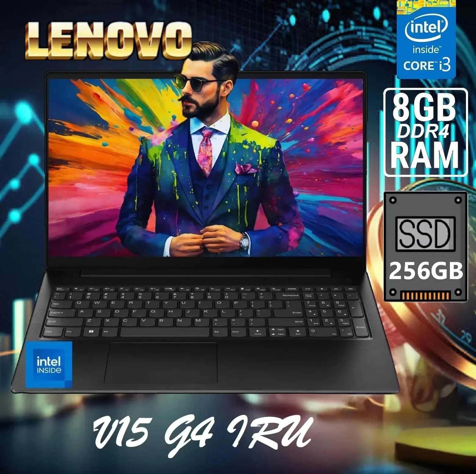 Lenovo V15 G4 IRU Intel Core i3-1315U | 8GB DDR4 RAM ; 256GB NVMe SSD | 15.6″ FHD IPS Display | DOS | Intel UHD Graphics (AK-21137)