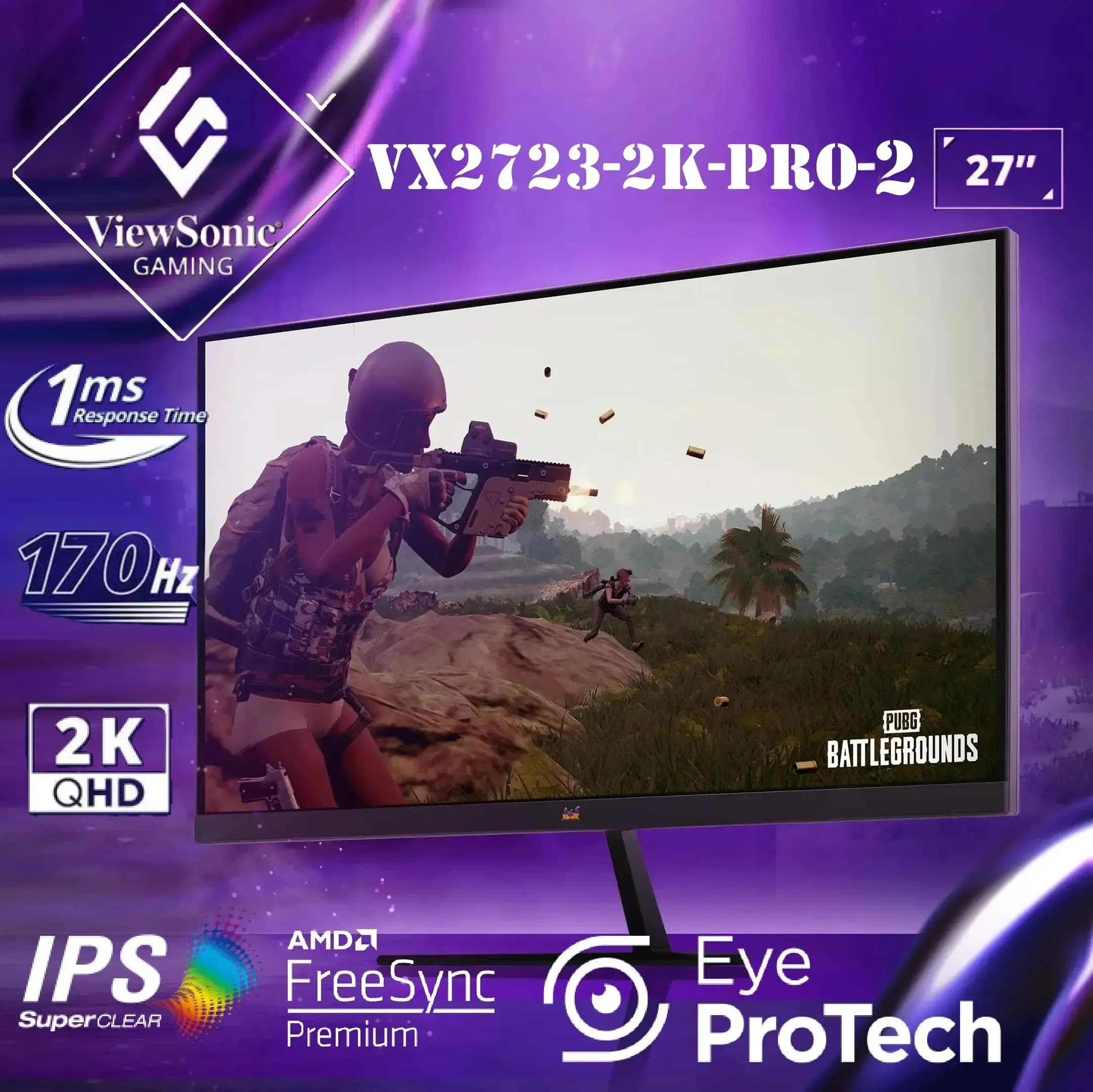 ViewSonic VX2723-2K-PRO-2 27 inch QHD Fast IPS Gaming Monitor