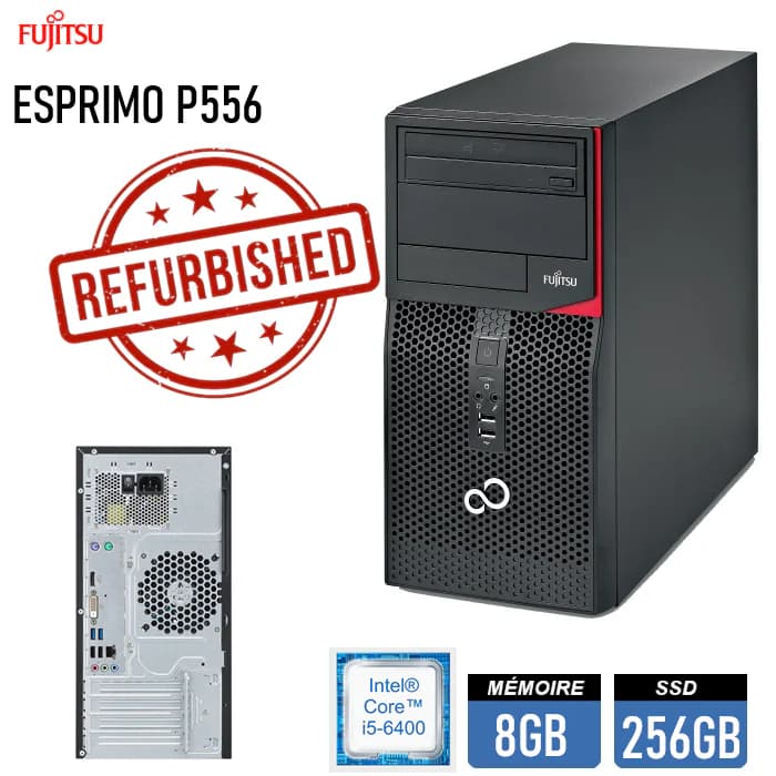 FUJITSU Desktop ESPRIMO P556 Intel Core i5-6400 | 8GB DDR4 RAM, 256GB 2.5-inch SSD | Intel HD Graphics 530 | DOS