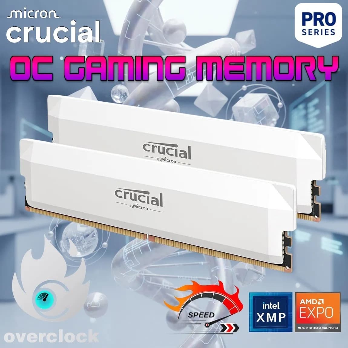 Crucial Pro DDR5 32GB RAM Kit (2×16GB) 6000MT/s CL36 1.35V Overclocking Gaming Memory Modules with Intel XMP 3.0 & AMD EXPO,...