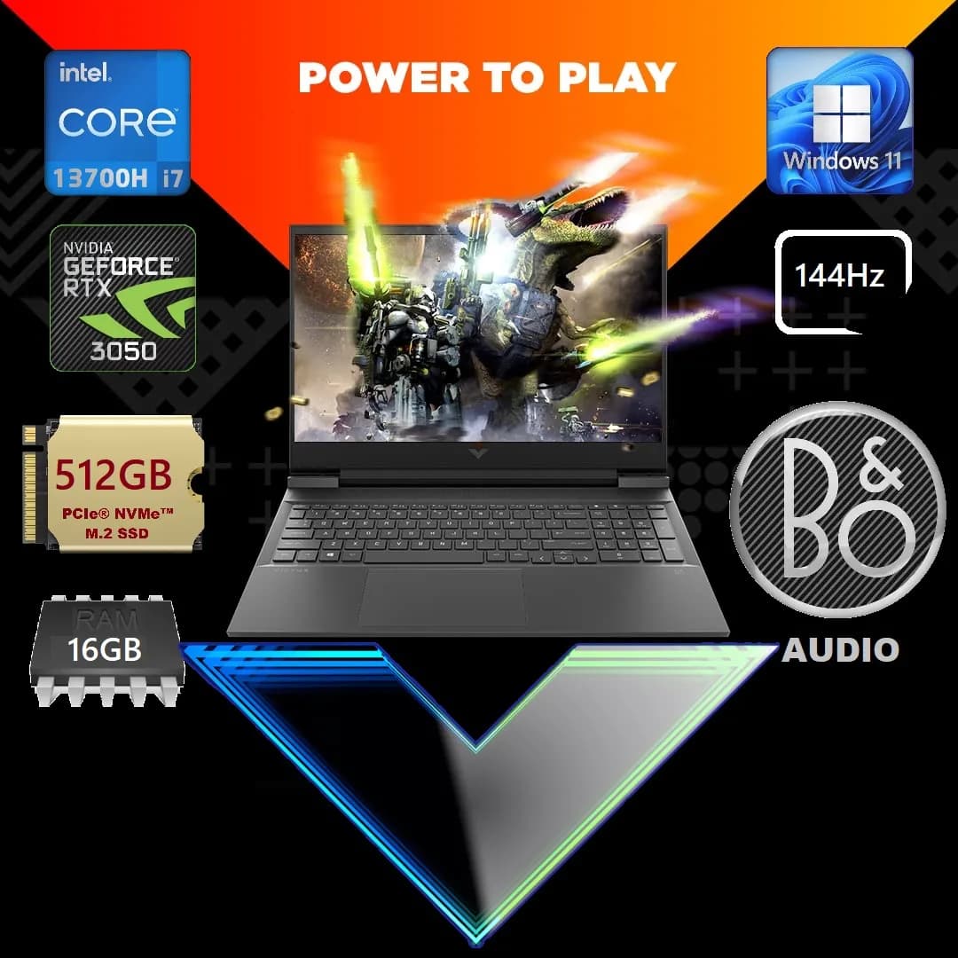 Victus by HP 15-fa1xxx Intel Core i7-13700H | 16GB DDR4 RAM; 512GB SSD | RTX 3050, 6GB | FHD IPS Display 15.6 in