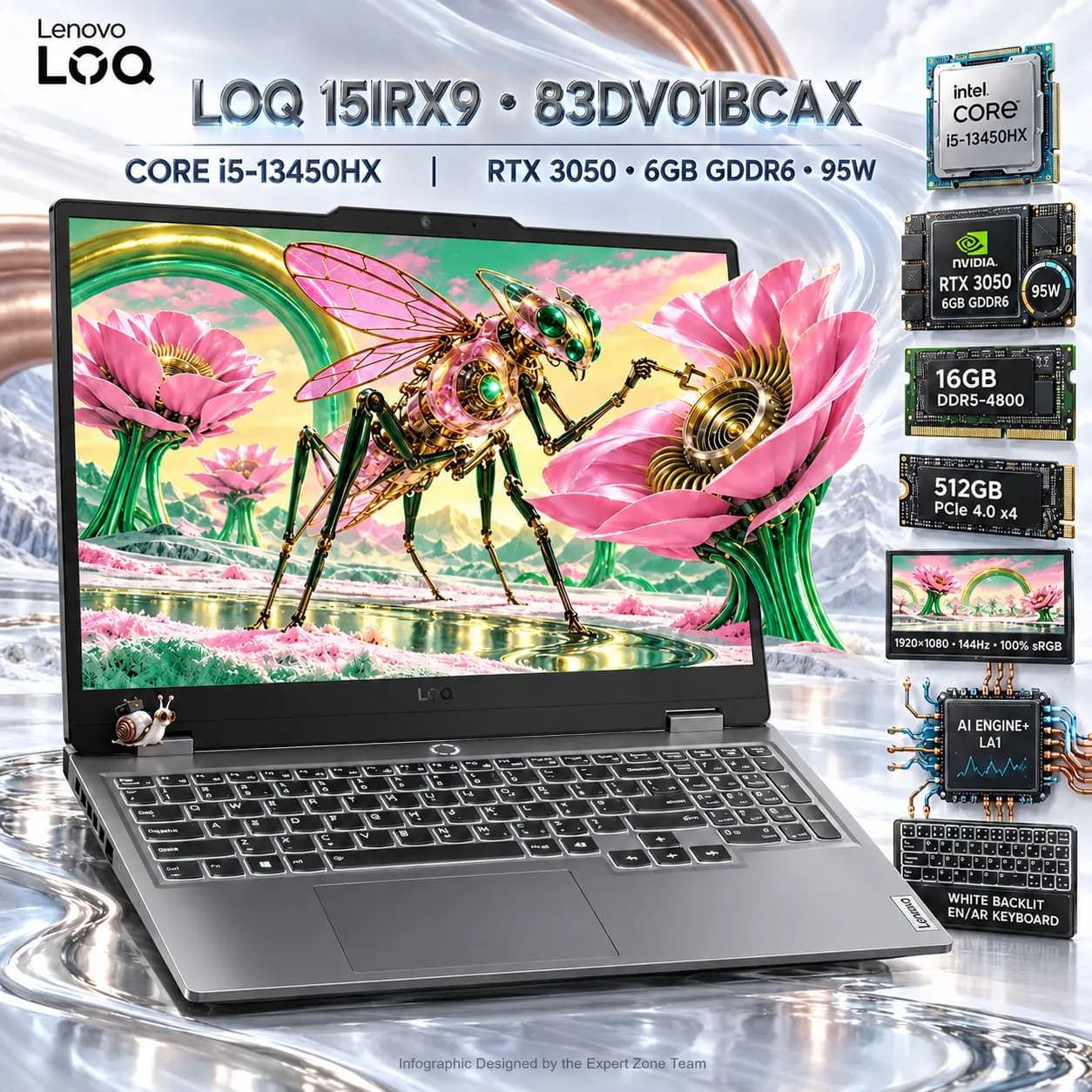 Lenovo LOQ 15 Gaming Laptop: i5-13650HX, RTX 3050, 16GB DDR5