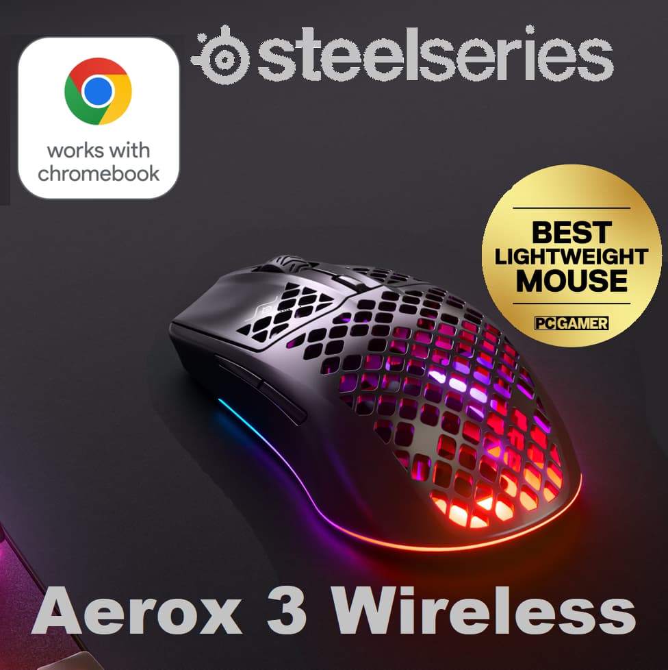 SteelSeries Aerox 3 Wireless RGB Gaming Mouse 1000Hz / 1 ms 18K DPI (AK-21733)