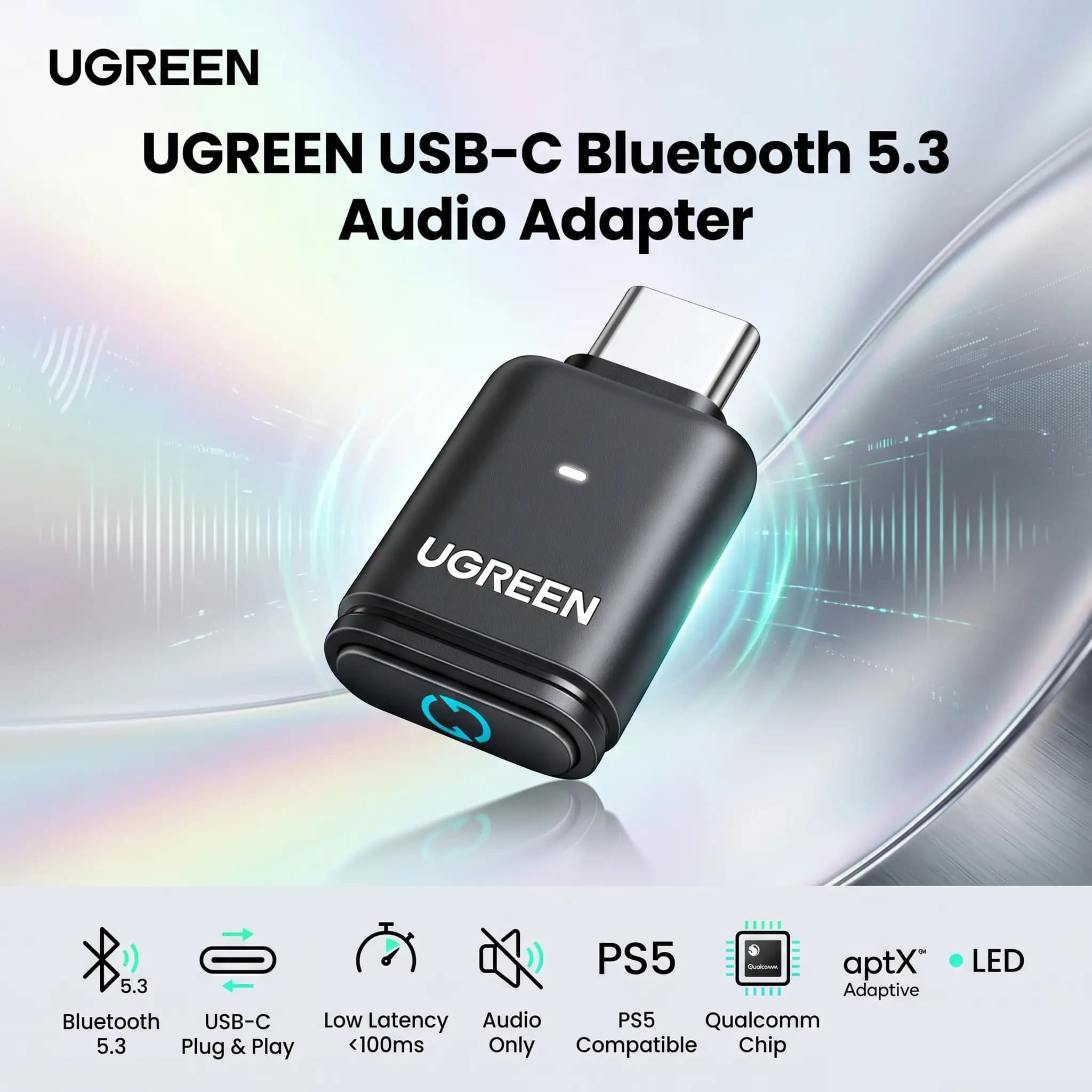 UGREEN USB-C Bluetooth 5.3 Audio Adapter For PS5/4 & PC (AK-20220)