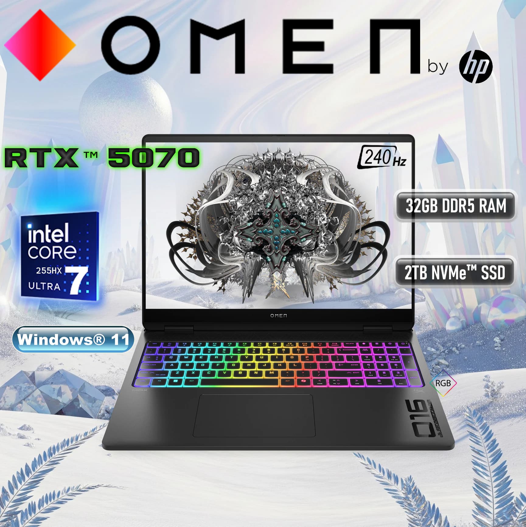 OMEN MAX by HP 16-ah0021nf Intel Core Ultra 7 255HX | 32GB DDR5 RAM, 2TB NVMe SSD | RTX 5070 (8GB)