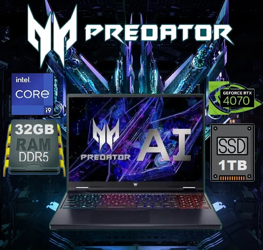 Acer Predator Helios Neo 16 PHN16-71-98TT Intel Core i9-13900HX | 32 GB DDR5 RAM, 1 TB SSD | RTX 4070, 8 GB