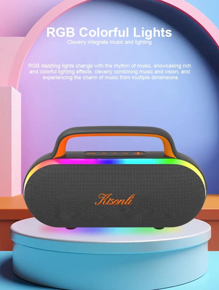KISONLI K19 Bluetooth Speaker 20W with RGB, 3600mAh Battery