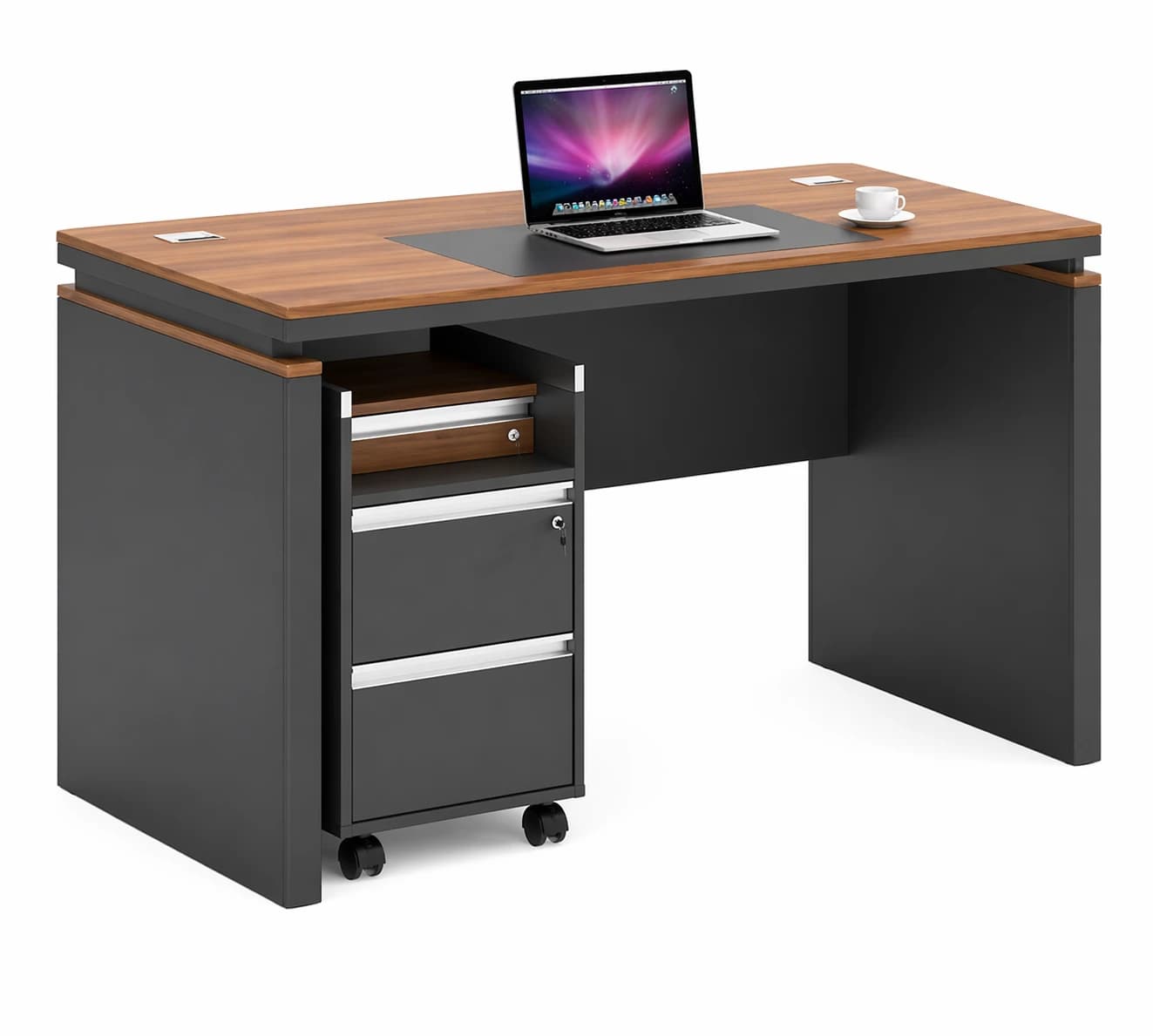 Valencia Office Table, Brown + Dark Grey - 1600*800*760mm | M217-1A-L (1600)