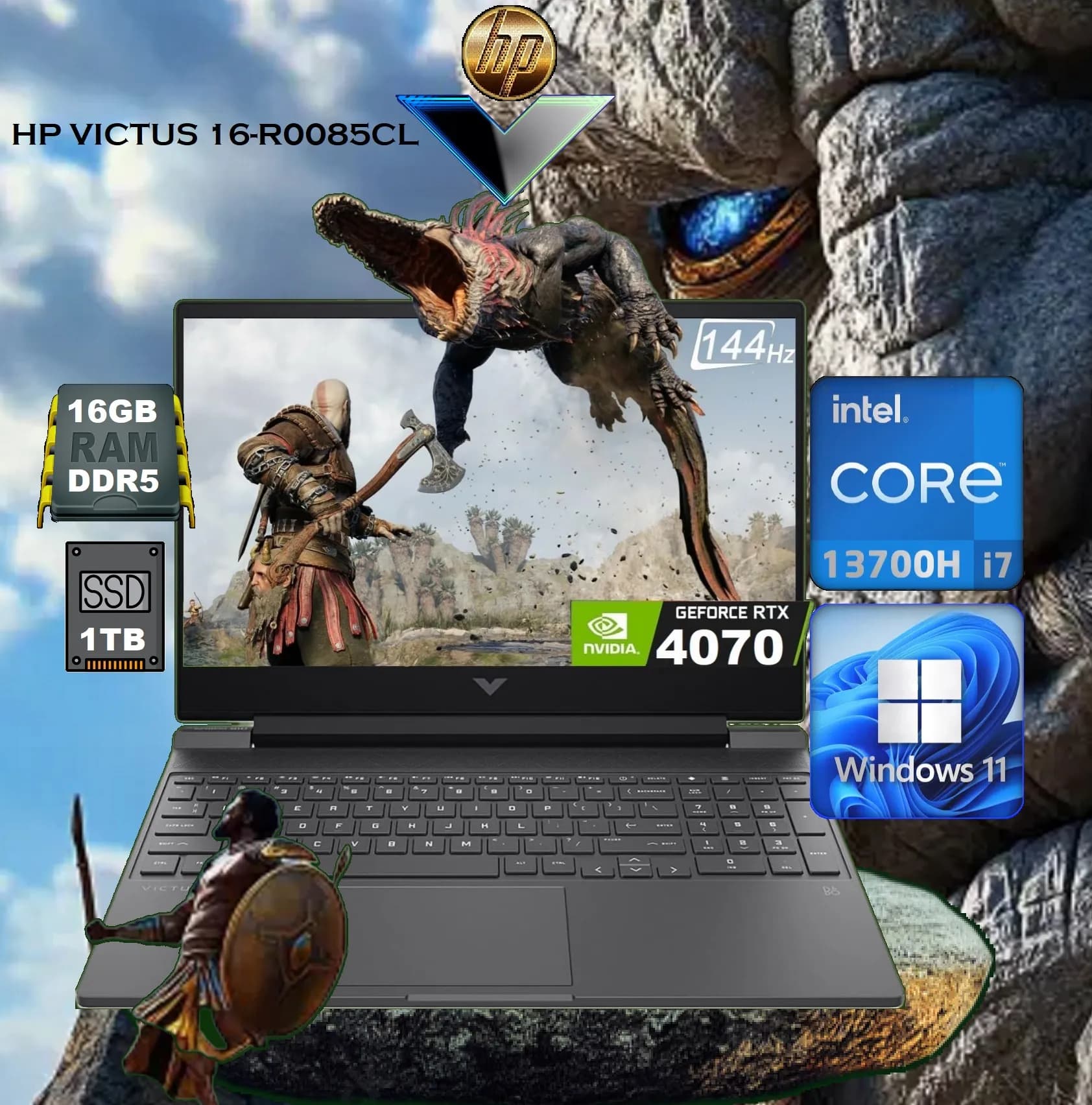 HP VICTUS 16-R0085CL Intel Core i7-13700H | 16GB DDR5 RAM, 1TB SSD | RTX 4070, 8GB | 16.1 inch FHD IPS Displat 144Hz