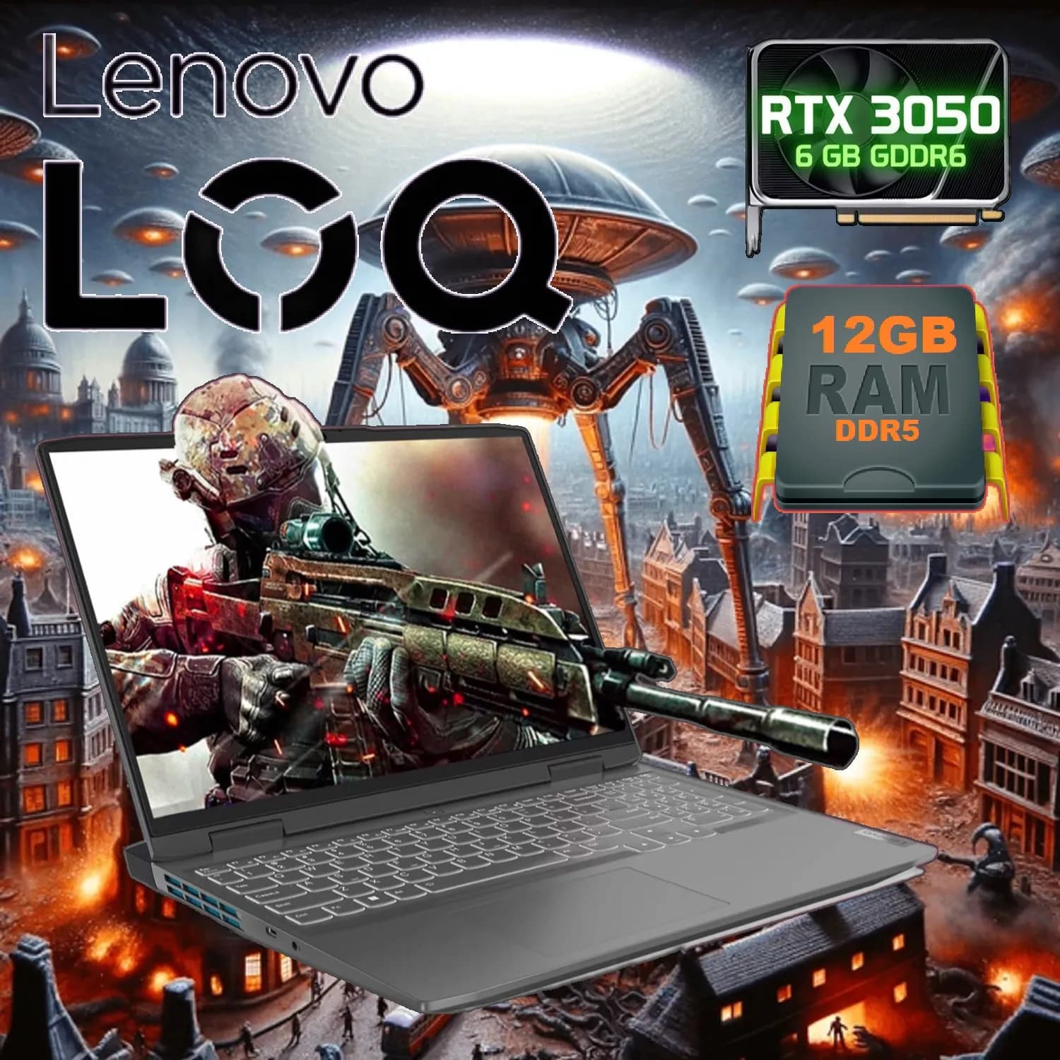 Lenovo LOQ 15IAX9 Intel Core i5-12450HX | 12GB DDR5 RAM; 512GB SSD | RTX 3050 6GB | 15.6″ FHD IPS Display 144Hz
