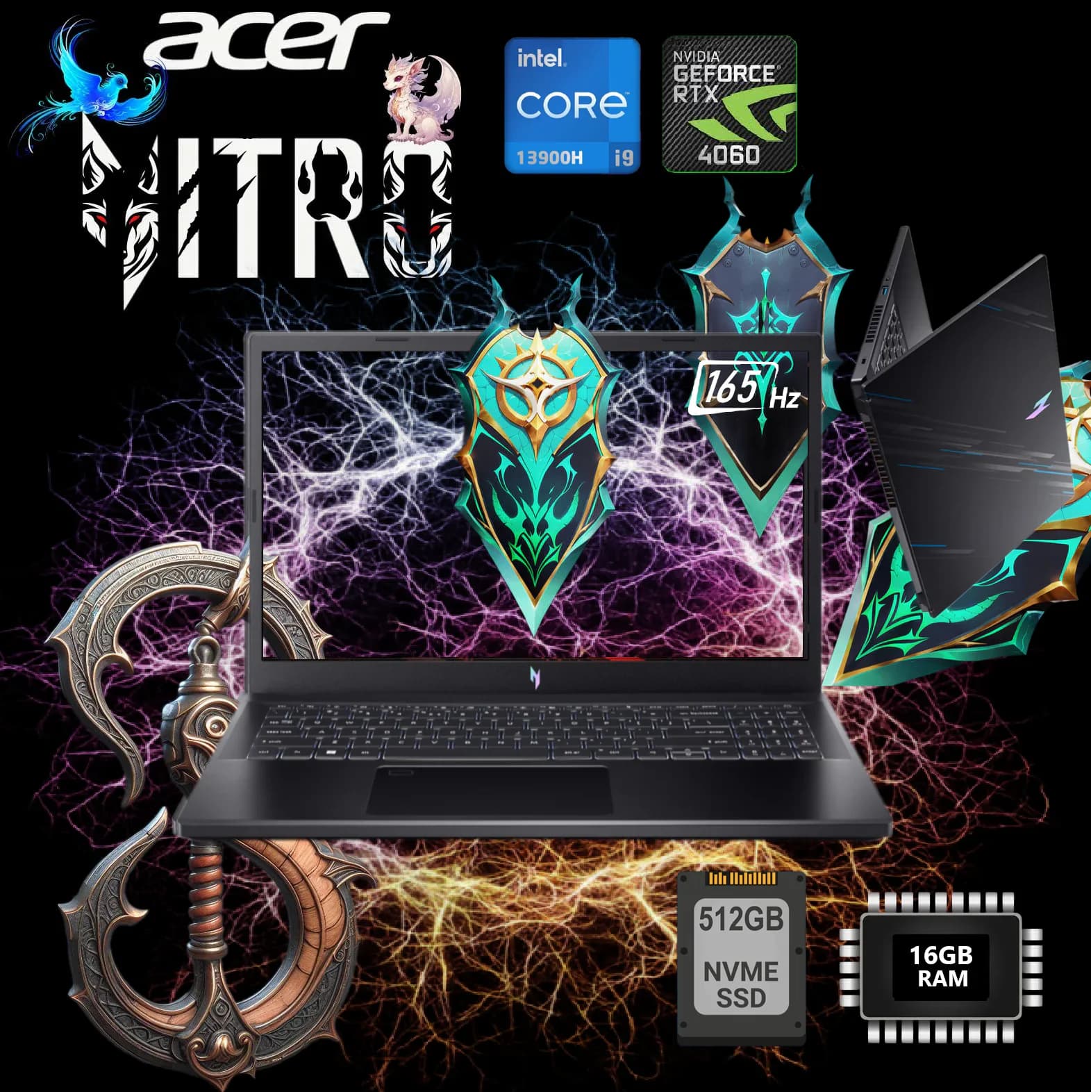 Acer Nitro V 15 Intel Core i9-13900H | 16GB DDR5 RAM , 512GB NVMe SSD | RTX 4060, 8GB | 15.6″ FHD IPS 165Hz