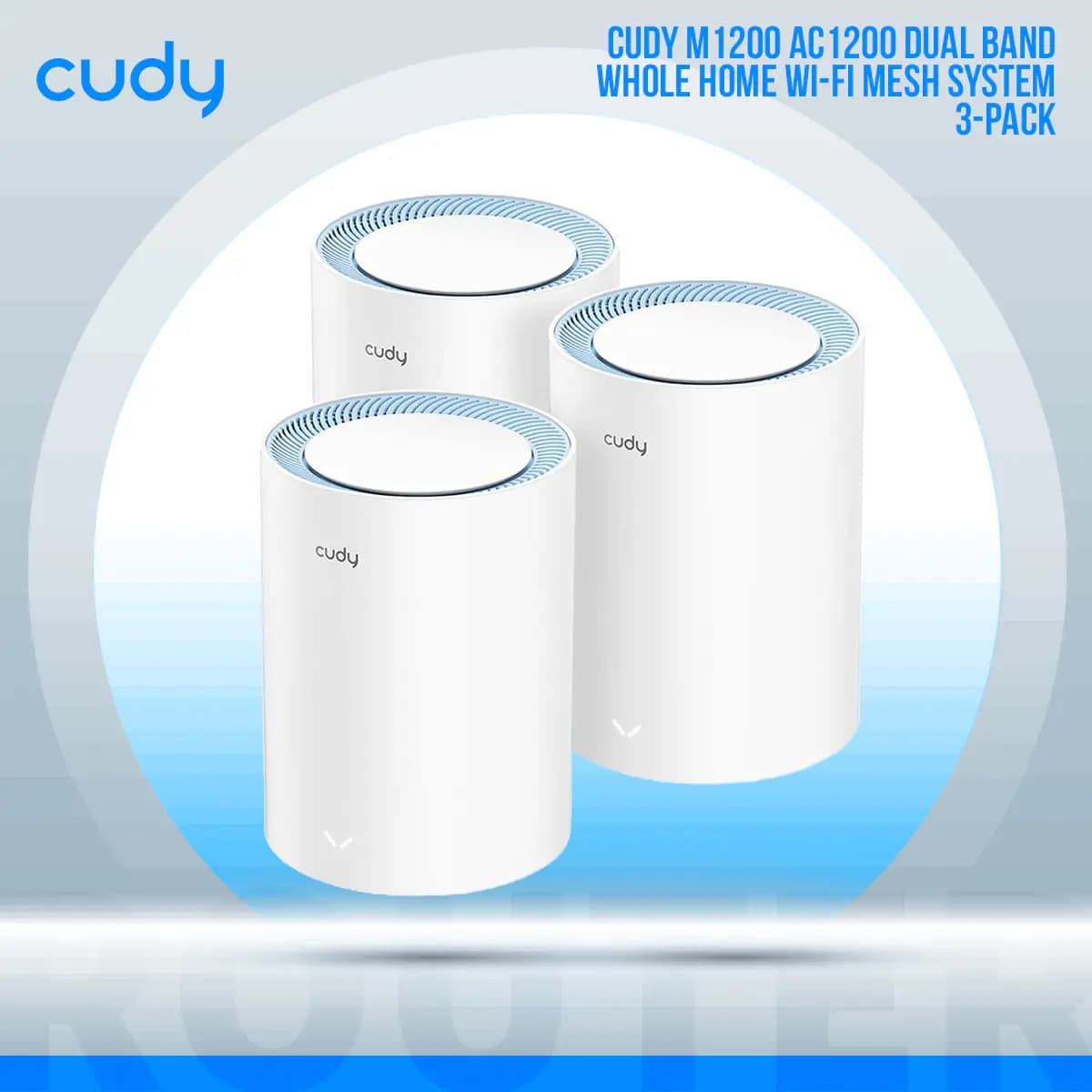 Cudy AC1200 Dual Band Mesh WiFi System (3-Pack)